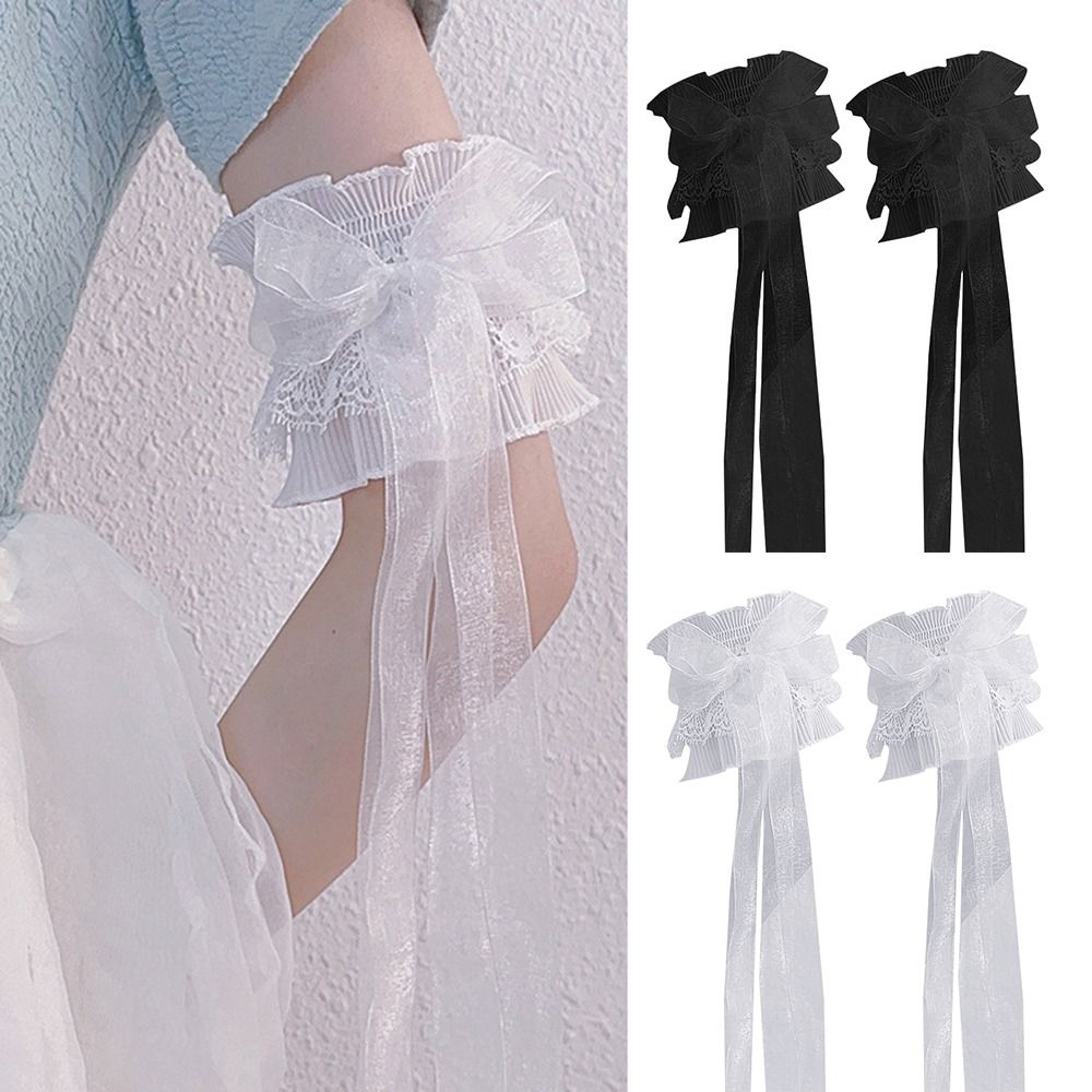 Elastic Lace Trim - Elastic Ruffled Lace Arm Warmers, aquecedores