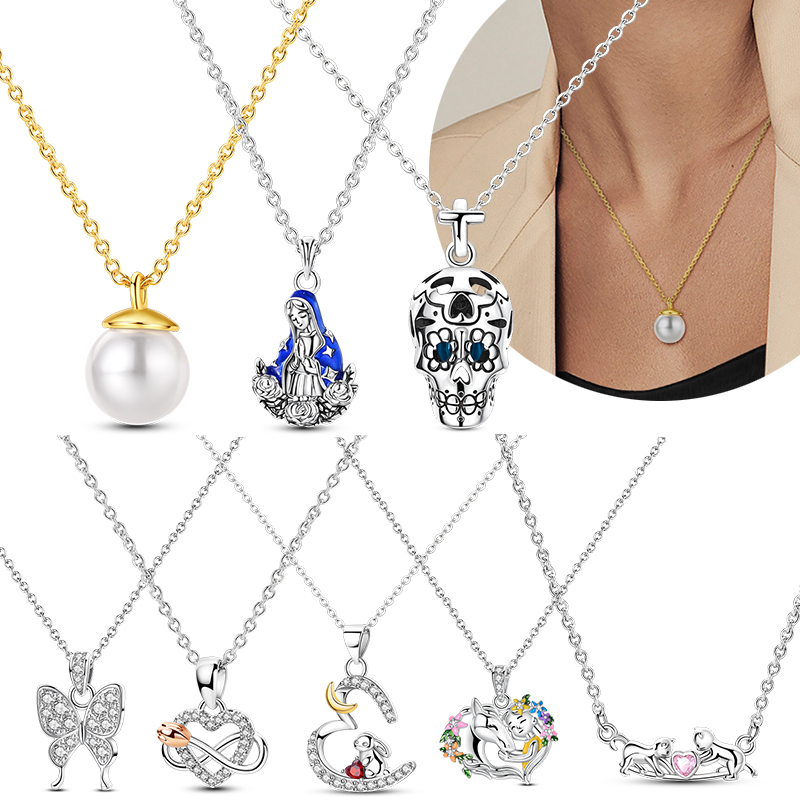 Original 925 prata esterlina c - Pearl Trim Chain avaliação e preço