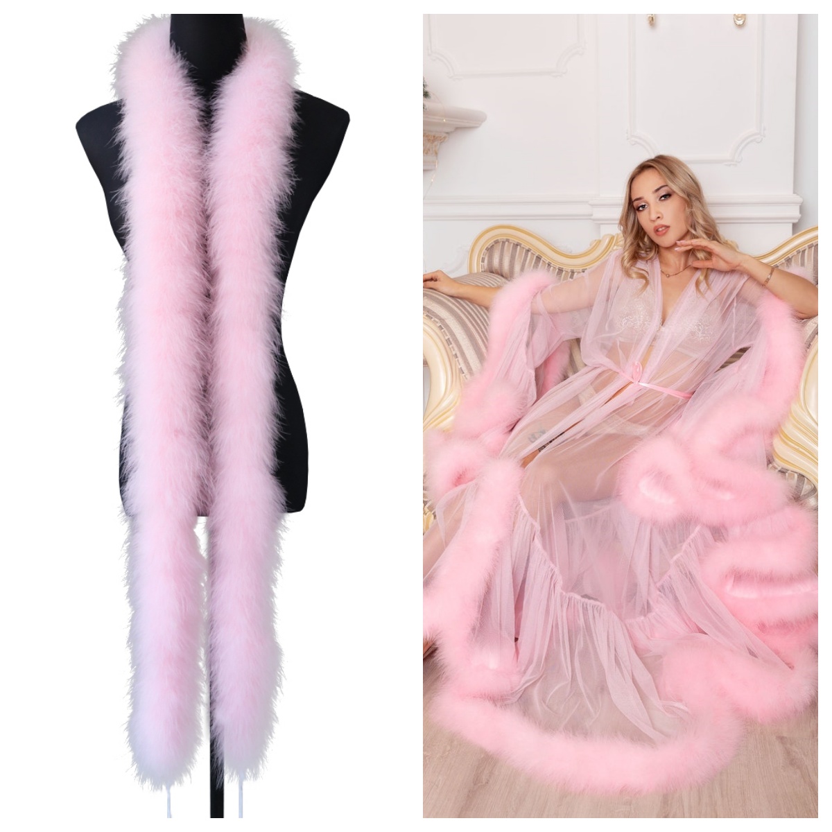 Franja de Plumas Naturais de M - Feather Trim Marabou avaliação e preço